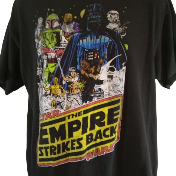 Star Wars Shirt Mens XL Black with Colorful LOGO The Empire Strikes Back - Picture 11 of 11
